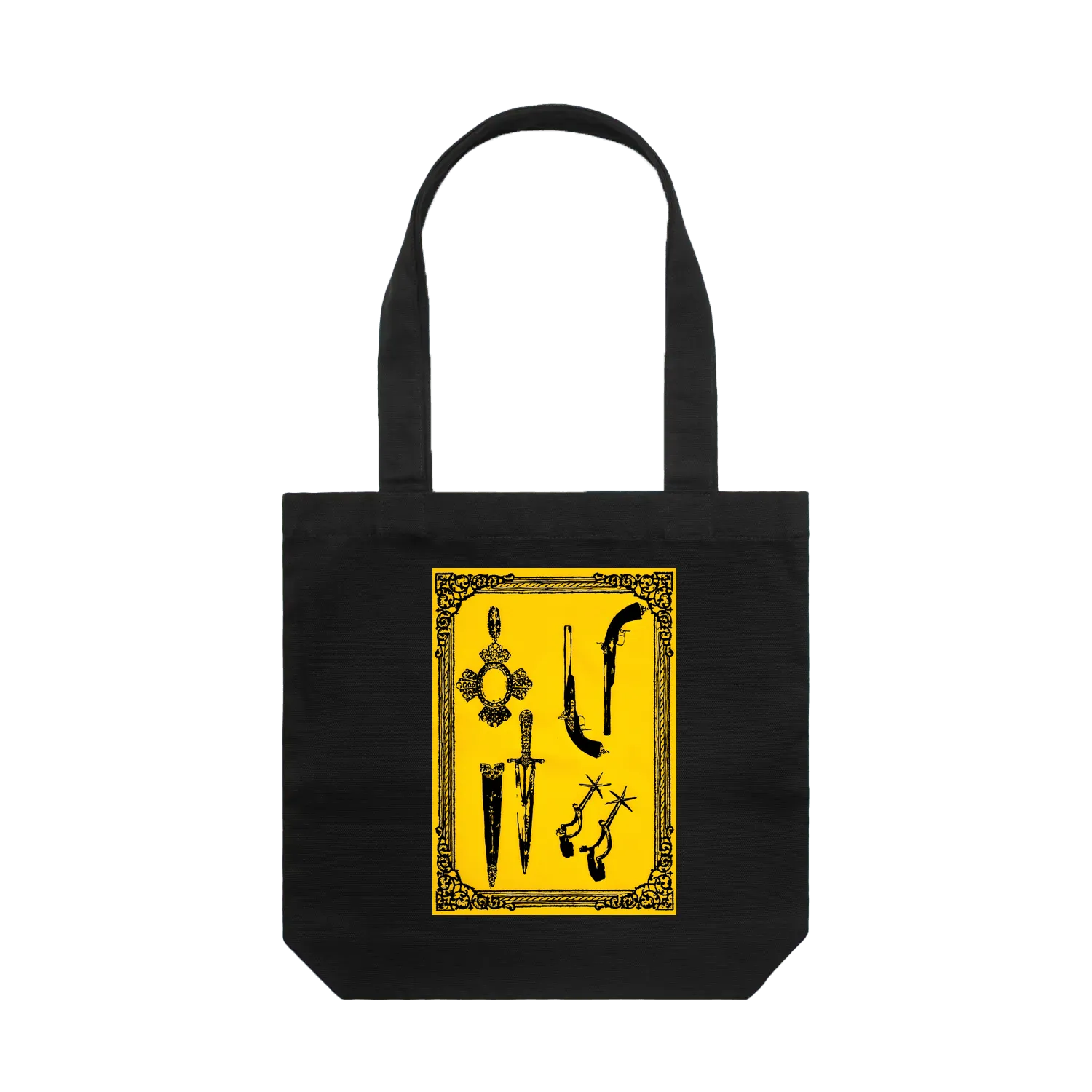 Black front flat lay